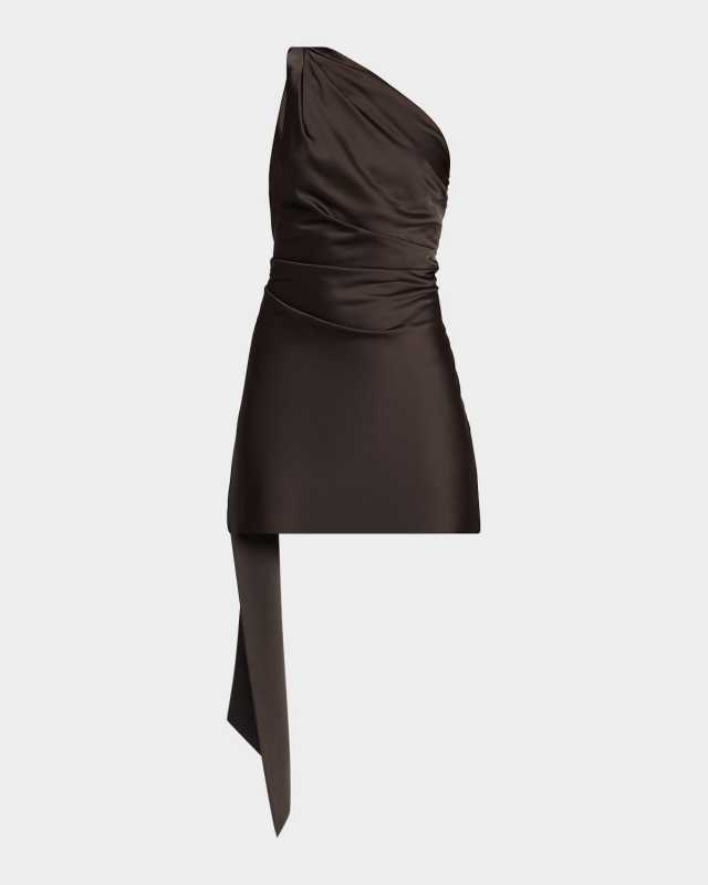 Nadia One-Shoulder Draped Mini Dress